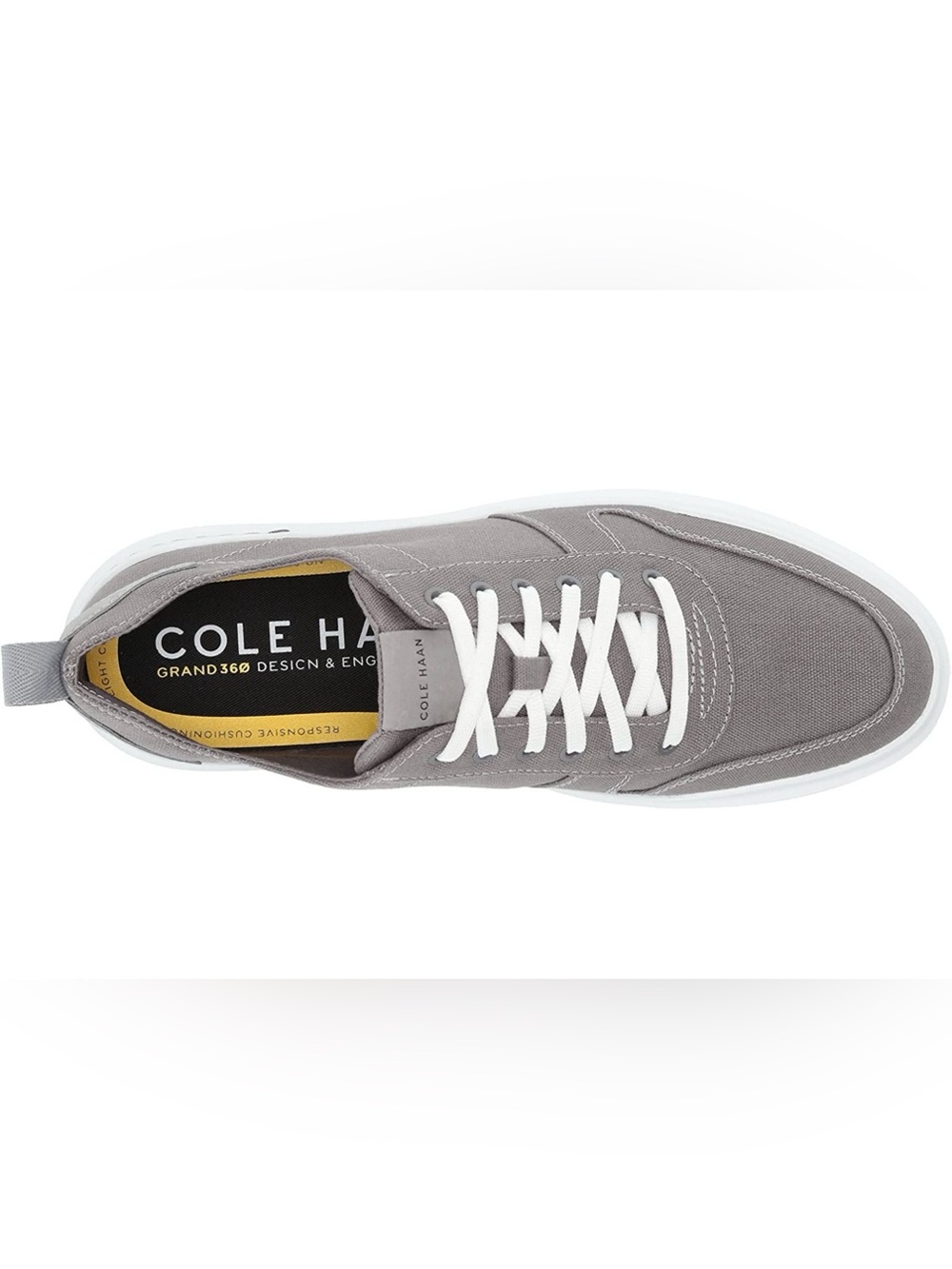 Cole Haan Men’s Gray Canvas Low-Top Sneakers with White Sole - Picture 3 of 16